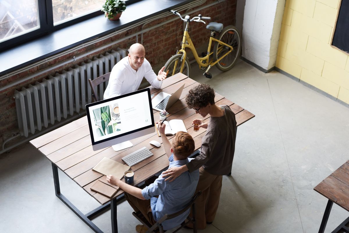 Support team member at a desk